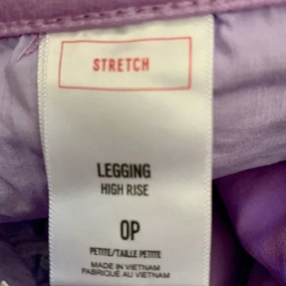 New with Tags Express High Waisted Lilac Legging Stretch - Size 0 Petite - Picture 5 of 7